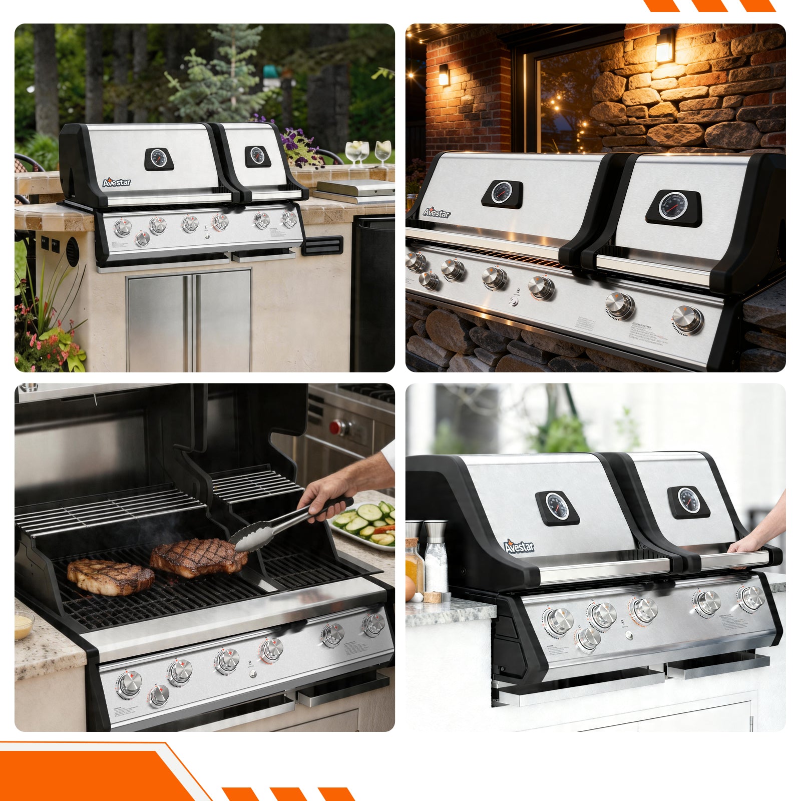 MI26601 | 6 Burners Dual-zone Built-in 86000 BTU Gas Grill