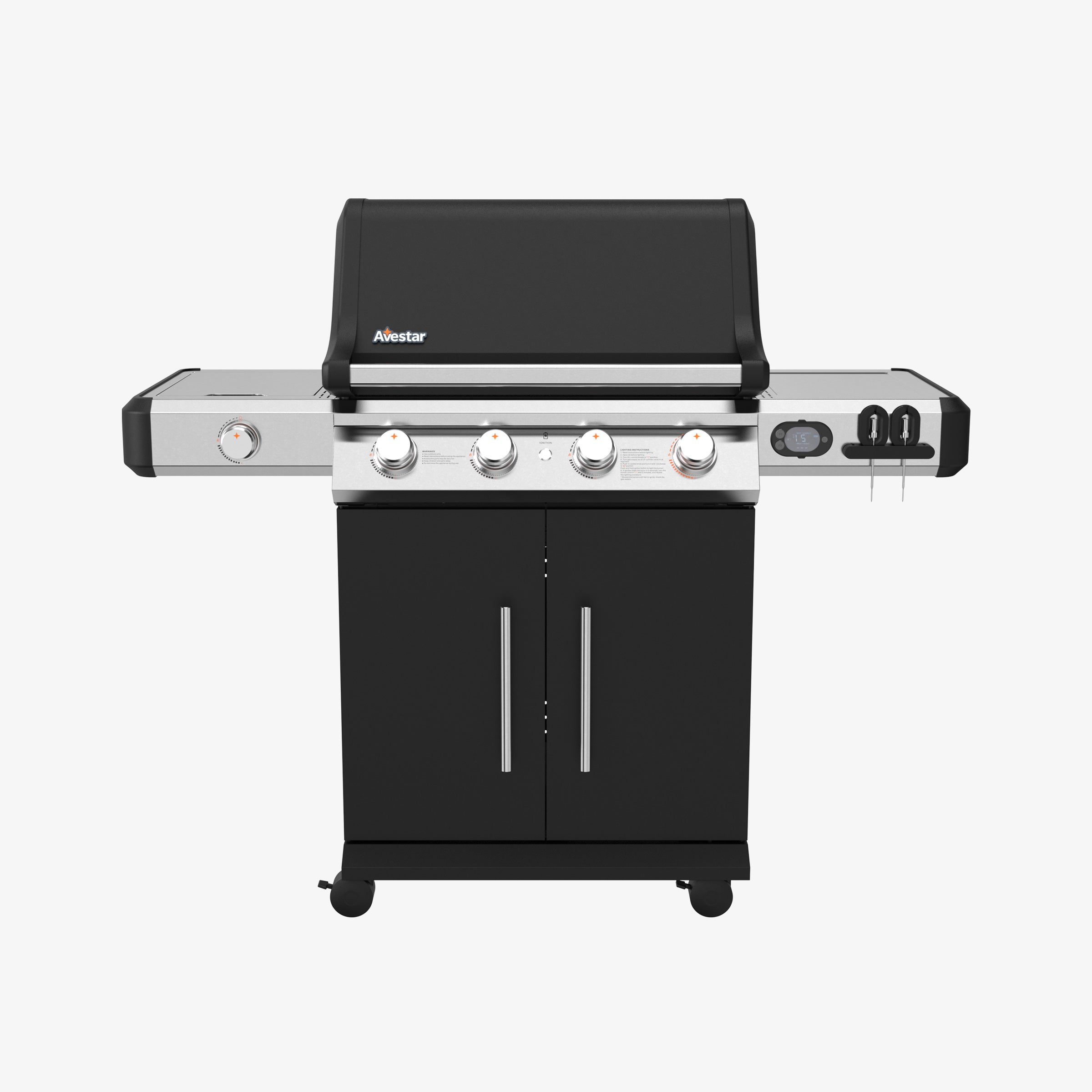 PRO26401 | 4-Burner Gas Grill – 62K BTU, Smart Temp Control, Side Burner & Griddle