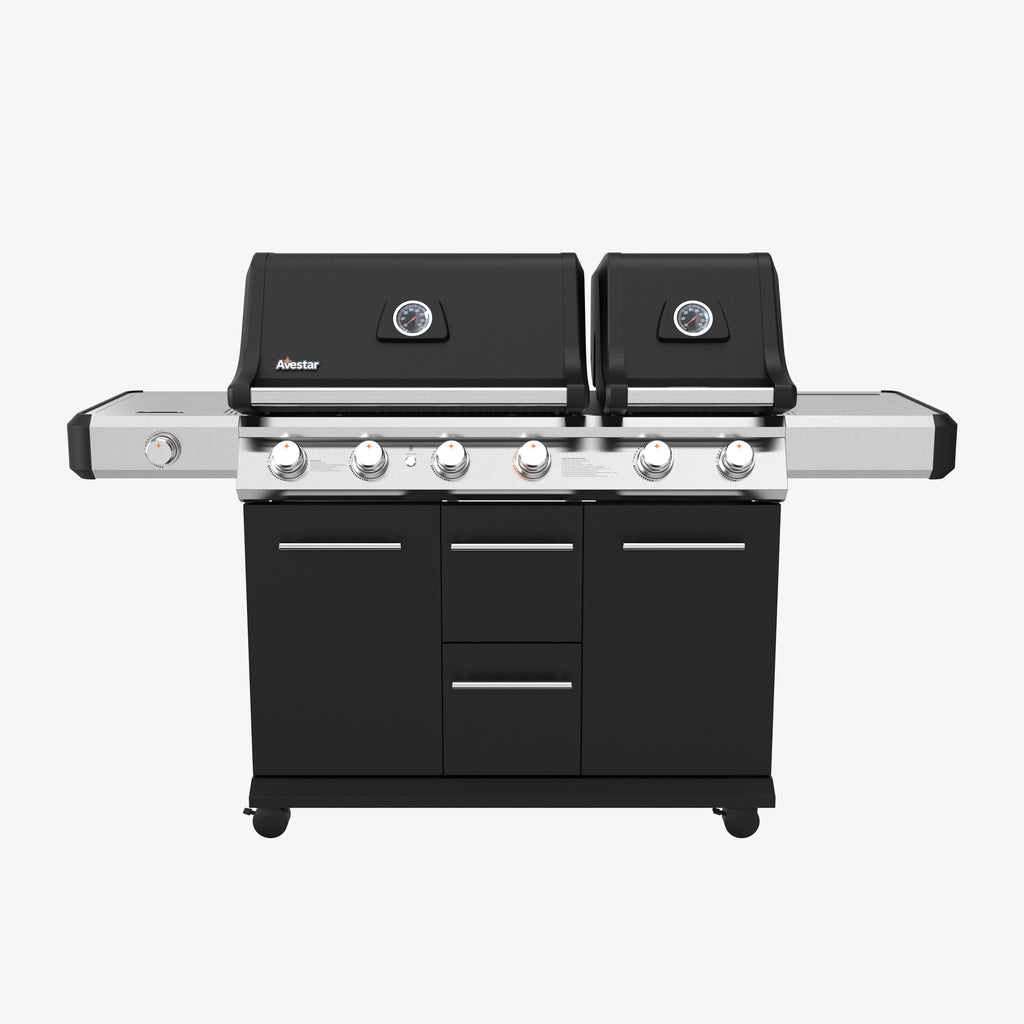 PRO26601 | 6 - Burner Propane Gas Grill with Dual - Zone Cooking, Smart Thermometer