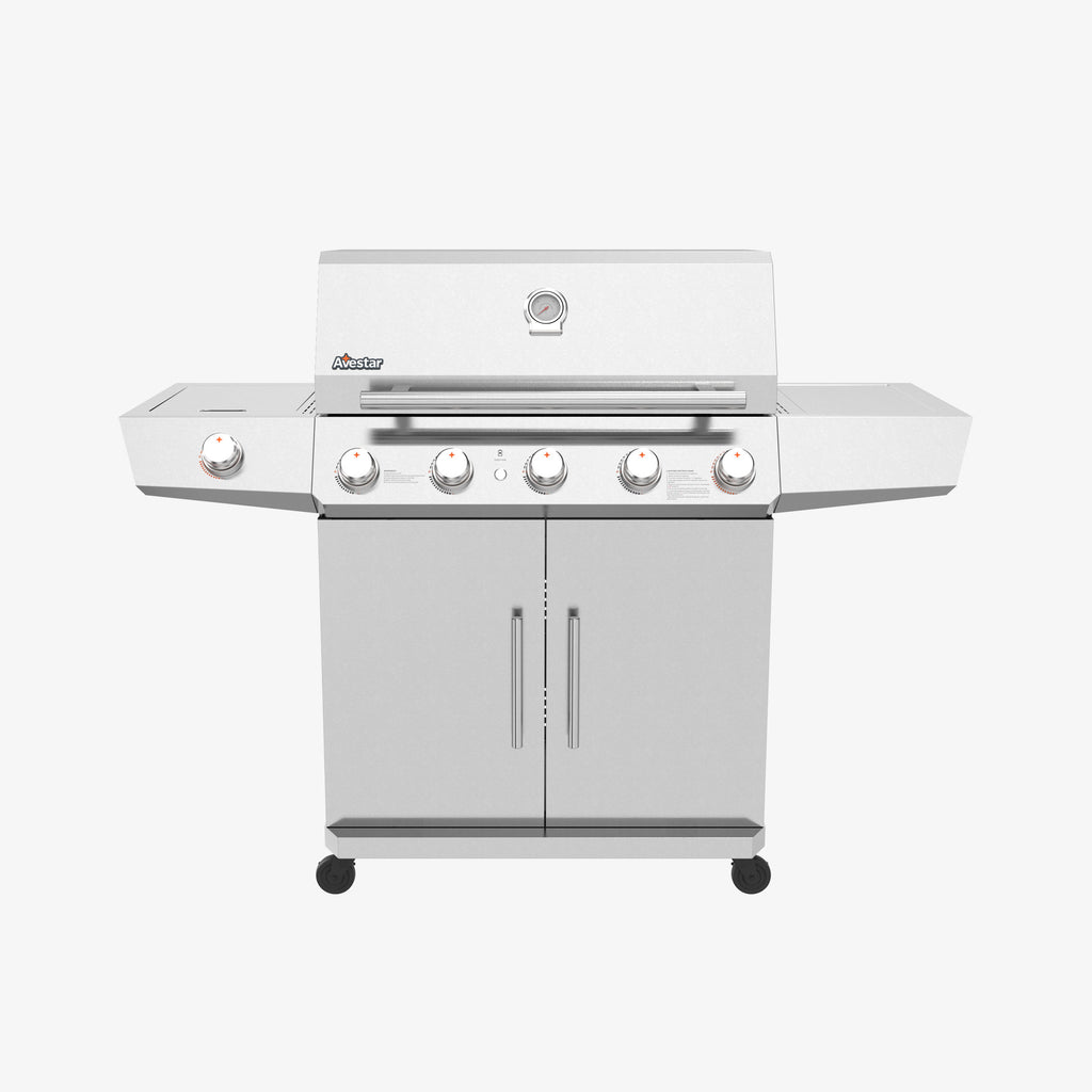 STARTER26502 | 74,000 BTU 5-Burner Stainless Steel Gas Grill with Side Burner