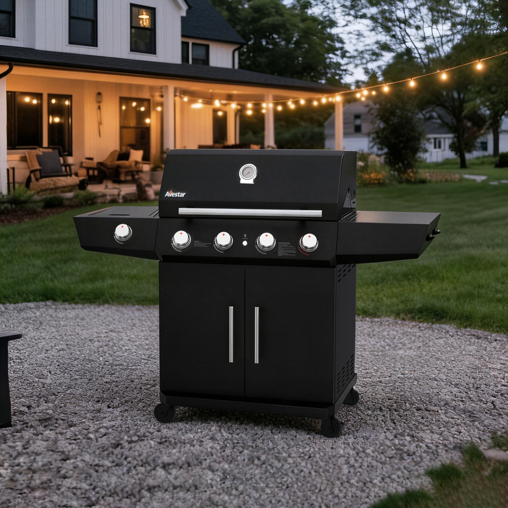 STARTER26401 | 4-Burner 62,000 BTU Gas Grill with Side Burner