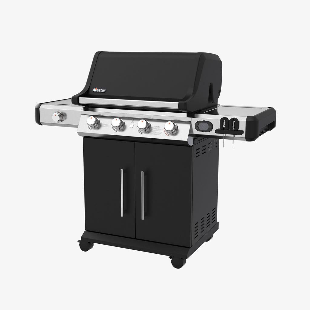 PRO26401 | 4-Burner Gas Grill – 62K BTU, Smart Temp Control, Side Burner & Griddle