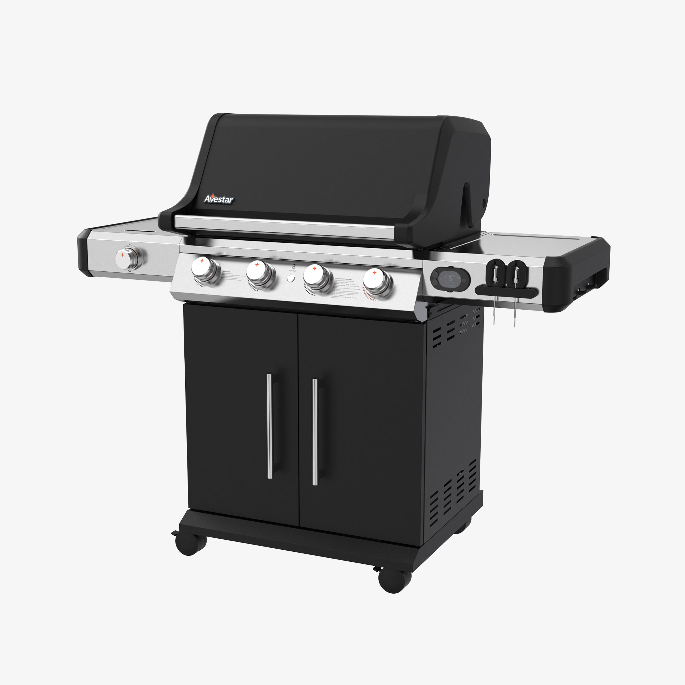 PRO26401 | 4-Burner Gas Grill – 62K BTU, Smart Temp Control, Side Burner & Griddle