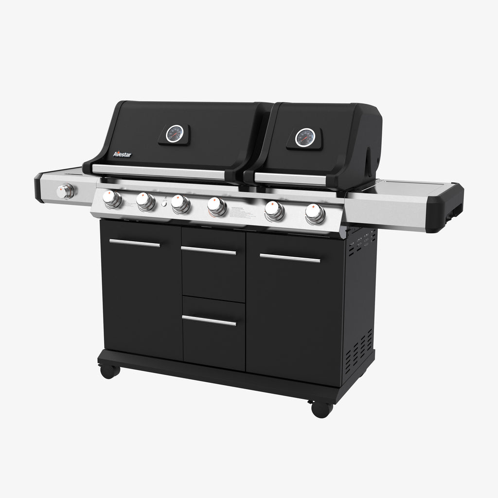 PRO26601 | 6 - Burner Propane Gas Grill with Dual - Zone Cooking, Smart Thermometer
