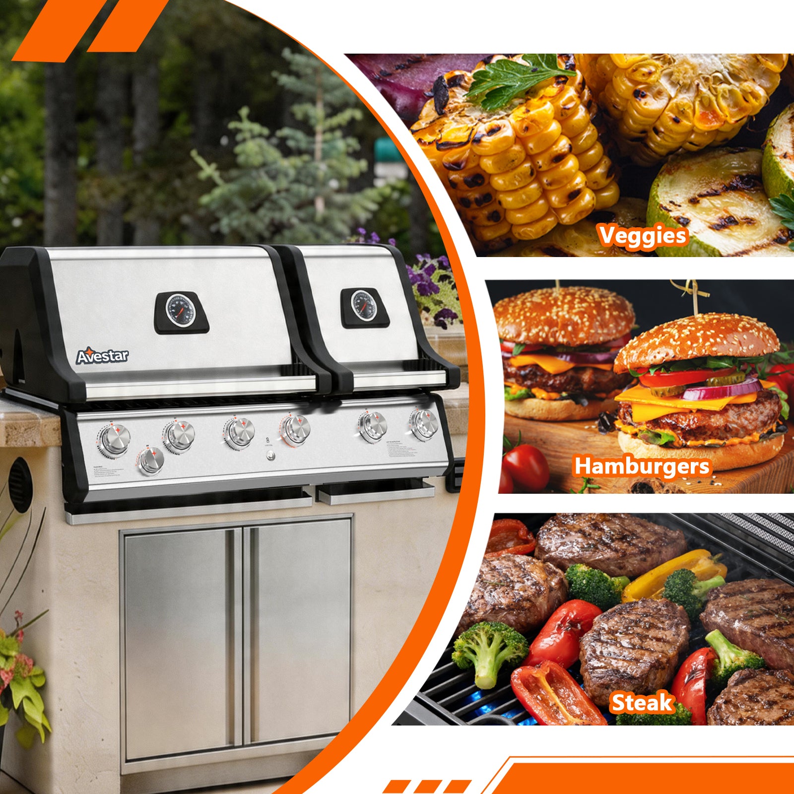 MI26601 | 6 Burners Dual-zone Built-in 86000 BTU Gas Grill