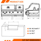 MI26601 | 6 Burners Dual-zone Built-in 86000 BTU Gas Grill