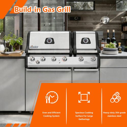 MI26601 | 6 Burners Dual-zone Built-in 86000 BTU Gas Grill