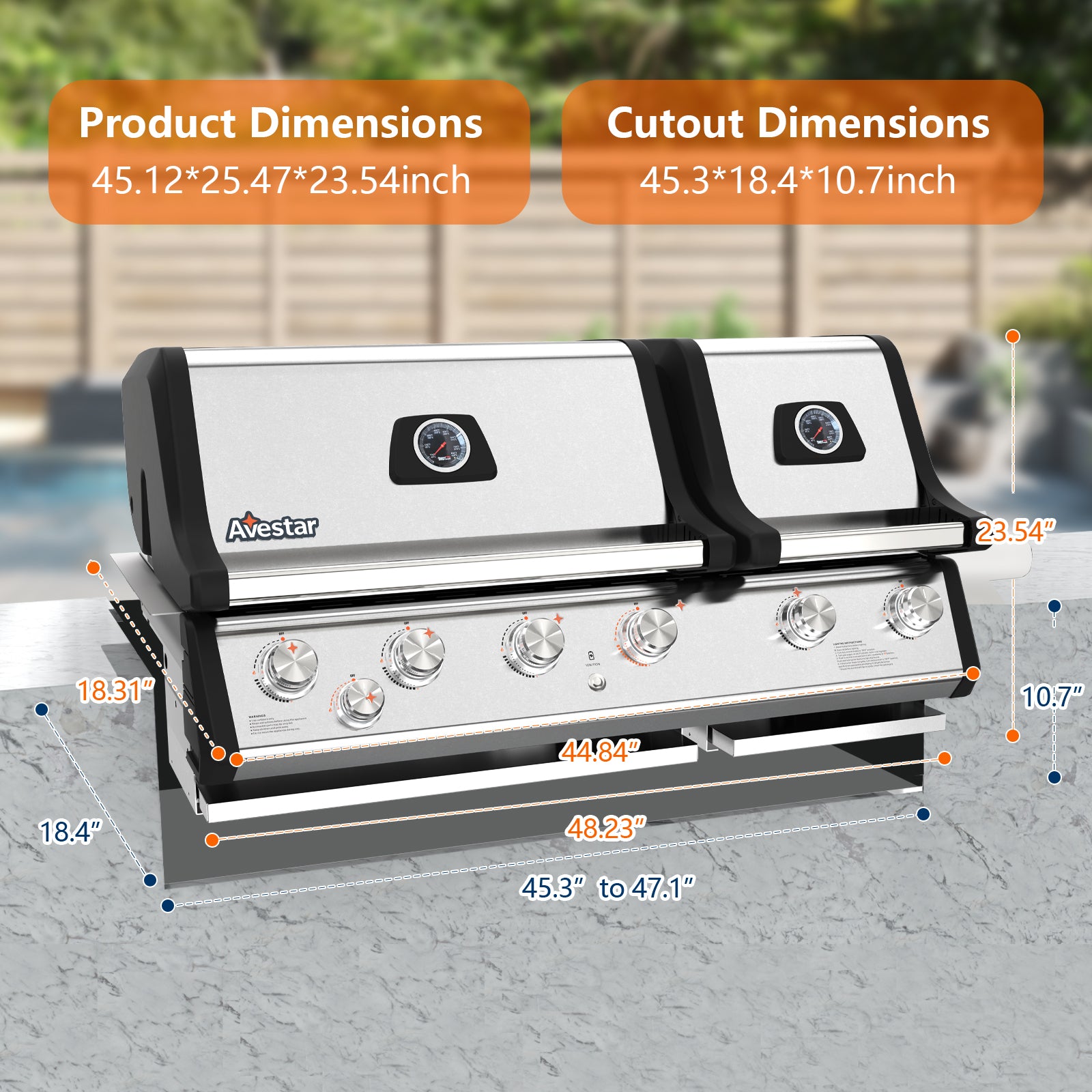 MI26601 | 6 Burners Dual-zone Built-in 86000 BTU Gas Grill