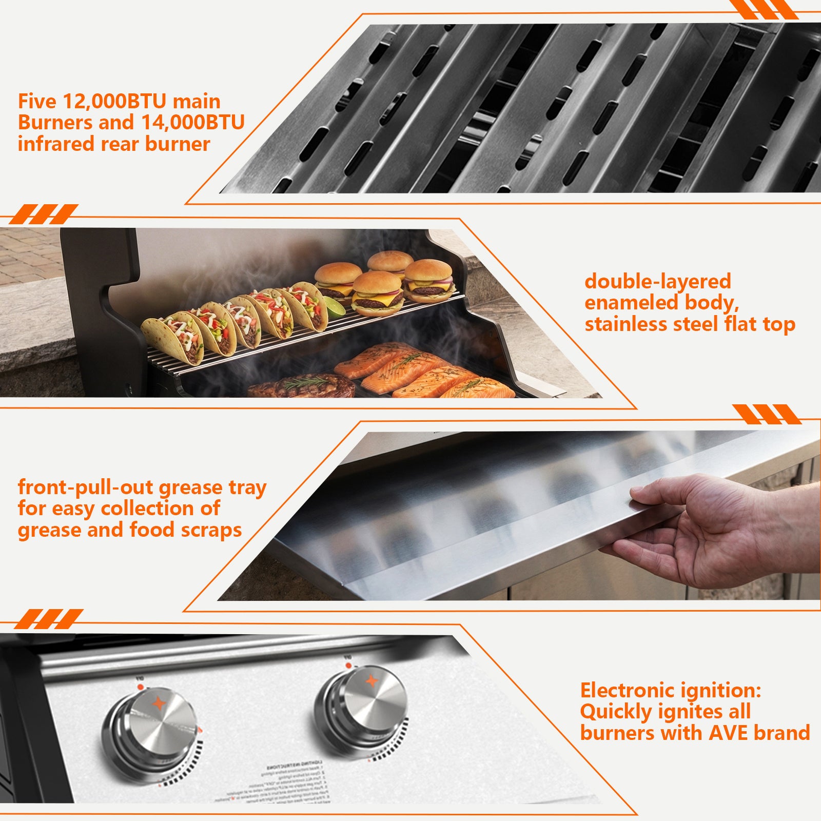 MI26601 | 6 Burners Dual-zone Built-in 86000 BTU Gas Grill